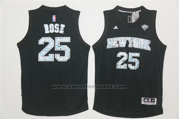 Maglia Diamonds Editon New York Knicks Derrick Rose #25 Nero